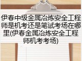 伊春中级金属冶炼安全工程师是机考还是笔试考场在哪里(伊春金属冶炼安全工程师机考考场)