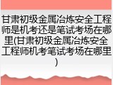 甘肃初级金属冶炼安全工程师是机考还是笔试考场在哪里(甘肃初级金属冶炼安全工程师机考笔试考场在哪里)