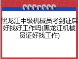 黑龙江中级机械员考到证后好找好工作吗(黑龙江机械员证好找工作)