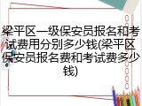 梁平区一级保安员报名和考试费用分别多少钱(梁平区保安员报名费和考试费多少钱)