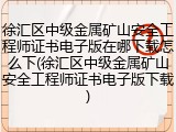徐汇区中级金属矿山安全工程师证书电子版在哪下载怎么下(徐汇区中级金属矿山安全工程师证书电子版下载)