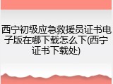 西宁初级应急救援员证书电子版在哪下载怎么下(西宁证书下载处)