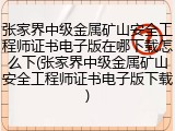 张家界中级金属矿山安全工程师证书电子版在哪下载怎么下(张家界中级金属矿山安全工程师证书电子版下载)