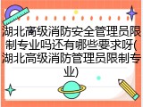 湖北高级消防安全管理员限制专业吗还有哪些要求呀(湖北高级消防管理员限制专业)
