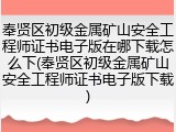 奉贤区初级金属矿山安全工程师证书电子版在哪下载怎么下(奉贤区初级金属矿山安全工程师证书电子版下载)