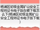 杨浦区初级金属矿山安全工程师证书电子版在哪下载怎么下(杨浦区初级金属矿山安全工程师证书电子版下载)