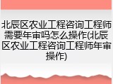 北辰区农业工程咨询工程师需要年审吗怎么操作(北辰区农业工程咨询工程师年审操作)