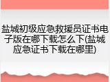 盐城初级应急救援员证书电子版在哪下载怎么下(盐城应急证书下载在哪里)