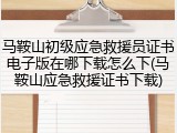 马鞍山初级应急救援员证书电子版在哪下载怎么下(马鞍山应急救援证书下载)