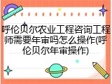 呼伦贝尔农业工程咨询工程师需要年审吗怎么操作(呼伦贝尔年审操作)