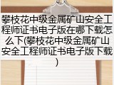 攀枝花中级金属矿山安全工程师证书电子版在哪下载怎么下(攀枝花中级金属矿山安全工程师证书电子版下载)