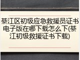 綦江区初级应急救援员证书电子版在哪下载怎么下(綦江初级救援证书下载)