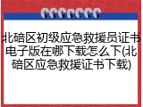 北碚区初级应急救援员证书电子版在哪下载怎么下(北碚区应急救援证书下载)