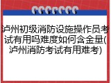泸州初级消防设施操作员考试有用吗难度如何含金量(泸州消防考试有用难考)