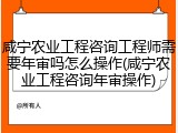 咸宁农业工程咨询工程师需要年审吗怎么操作(咸宁农业工程咨询年审操作)