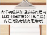内江初级消防设施操作员考试有用吗难度如何含金量(内江消防考试有用难考)