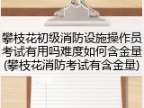 攀枝花初级消防设施操作员考试有用吗难度如何含金量(攀枝花消防考试有含金量)