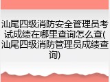 汕尾四级消防安全管理员考试成绩在哪里查询怎么查(汕尾四级消防管理员成绩查询)