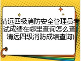 清远四级消防安全管理员考试成绩在哪里查询怎么查(清远四级消防成绩查询)