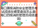 海口四级消防安全管理员考试成绩在哪里查询怎么查(海口四级消防管理员成绩查询)