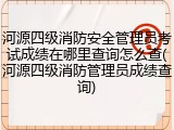 河源四级消防安全管理员考试成绩在哪里查询怎么查(河源四级消防管理员成绩查询)