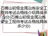 石嘴山初级金属冶炼安全工程师考试合格线介绍具体多少分(石嘴山初级金属冶炼安全工程师考试合格线具体多少分)