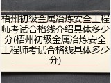 梧州初级金属冶炼安全工程师考试合格线介绍具体多少分(梧州初级金属冶炼安全工程师考试合格线具体多少分)