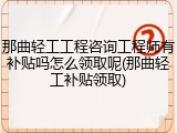那曲轻工工程咨询工程师有补贴吗怎么领取呢(那曲轻工补贴领取)