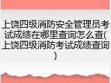 上饶四级消防安全管理员考试成绩在哪里查询怎么查(上饶四级消防考试成绩查询)