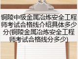 铜陵中级金属冶炼安全工程师考试合格线介绍具体多少分(铜陵金属冶炼安全工程师考试合格线分多少)