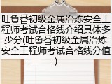 吐鲁番初级金属冶炼安全工程师考试合格线介绍具体多少分(吐鲁番初级金属冶炼安全工程师考试合格线分值)
