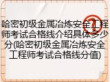 哈密初级金属冶炼安全工程师考试合格线介绍具体多少分(哈密初级金属冶炼安全工程师考试合格线分值)