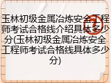 玉林初级金属冶炼安全工程师考试合格线介绍具体多少分(玉林初级金属冶炼安全工程师考试合格线具体多少分)
