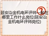延安冶金机电环评师一般在哪里工作什么岗位(延安冶金机电环评师岗位)