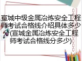宣城中级金属冶炼安全工程师考试合格线介绍具体多少分(宣城金属冶炼安全工程师考试合格线分多少)