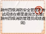 滁州四级消防安全管理员考试成绩在哪里查询怎么查(滁州四级消防管理员成绩查询)