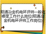 昭通冶金机电环评师一般在哪里工作什么岗位(昭通冶金机电环评师工作岗位)