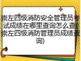崇左四级消防安全管理员考试成绩在哪里查询怎么查(崇左四级消防管理员成绩查询)