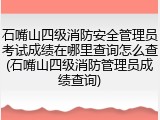石嘴山四级消防安全管理员考试成绩在哪里查询怎么查(石嘴山四级消防管理员成绩查询)
