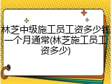 林芝中级施工员工资多少钱一个月通常(林芝施工员工资多少)