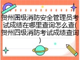 贺州四级消防安全管理员考试成绩在哪里查询怎么查(贺州四级消防考试成绩查询)