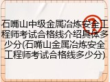 石嘴山中级金属冶炼安全工程师考试合格线介绍具体多少分(石嘴山金属冶炼安全工程师考试合格线多少分)