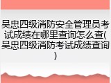 吴忠四级消防安全管理员考试成绩在哪里查询怎么查(吴忠四级消防考试成绩查询)