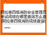 阿拉善四级消防安全管理员考试成绩在哪里查询怎么查(阿拉善四级消防成绩查询)