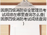 固原四级消防安全管理员考试成绩在哪里查询怎么查(固原四级消防考试成绩查询)