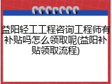 益阳轻工工程咨询工程师有补贴吗怎么领取呢(益阳补贴领取流程)
