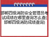 邯郸四级消防安全管理员考试成绩在哪里查询怎么查(邯郸四级消防成绩查询)