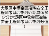 大足区中级金属冶炼安全工程师考试合格线介绍具体多少分(大足区中级金属冶炼安全工程师考试合格线分值)