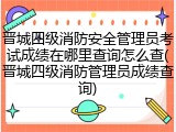 晋城四级消防安全管理员考试成绩在哪里查询怎么查(晋城四级消防管理员成绩查询)