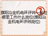 濮阳冶金机电环评师一般在哪里工作什么岗位(濮阳冶金机电环评师岗位)